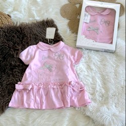 Луксозна италианска бебешка рокля в розово в кутия Луксозна италианска бебешка рокля в розово в кутия