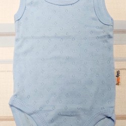 Бебешко синьо боди потниk от дишаща материя Бебешко синьо боди потниk от дишаща материя