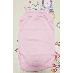 Бебешко боди потник в розово с тънка презрамка от дишаща материя Бебешко боди потник в розово с тънка презрамка от дишаща материя