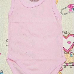 Бебешко боди потник в розово от дишаща материя с дебела презрамка Бебешко боди потник в розово от дишаща материя с дебела презрамка