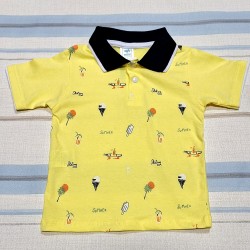 Детска лятна блуза с яка в жълто