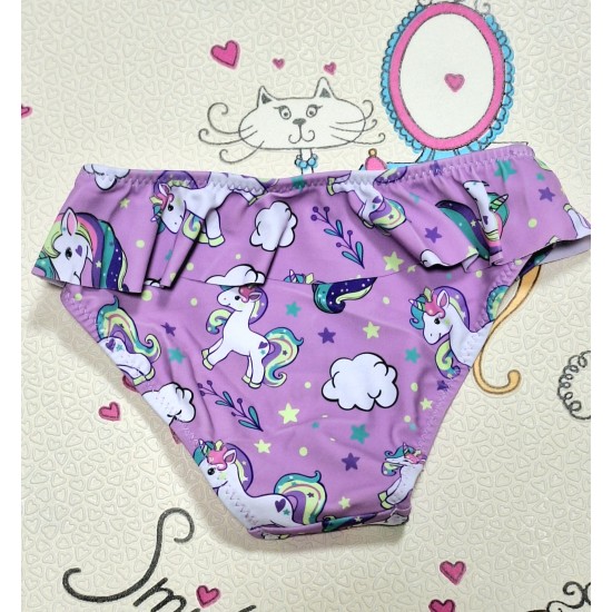 Детски бански долнище в лилаво с Еднорози