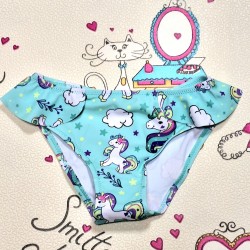 Детски бански долнище в зелено с Еднорози