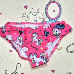 Детски бански долнище в цвят корал с  Еднорози