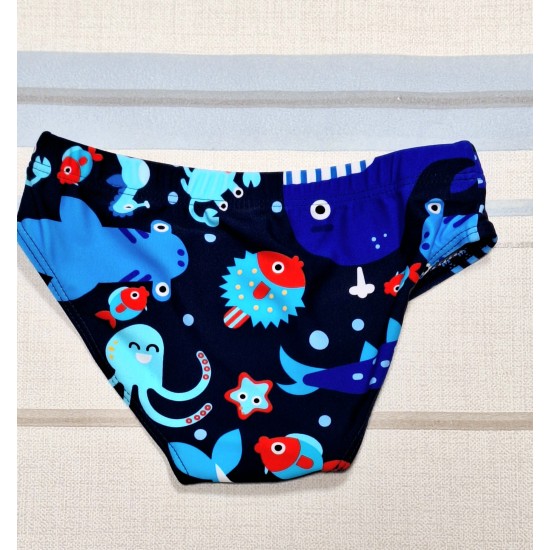 Детски бански в тъмносиньо с морски животни Детски бански в тъмносиньо с морски животни