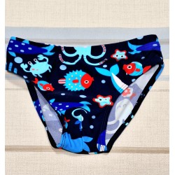 Детски бански в тъмносиньо с морски животни Детски бански в тъмносиньо с морски животни