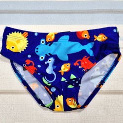 Детски бански за момче в синьо с морски животни Детски бански за момче в синьо с морски животни