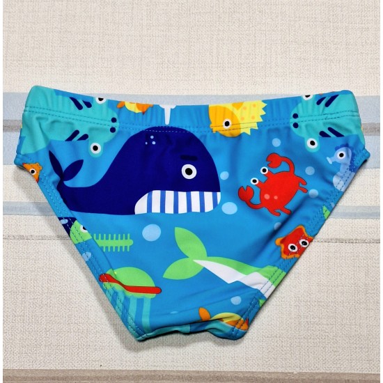 Детски бански за момче в светло синьо с морски животни