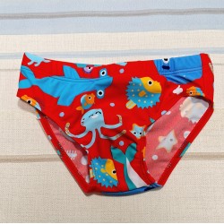 Детски бански за момче с морски животни в червено Детски бански за момче с морски животни в червено