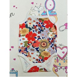 Бебешко боди потник на цветя с тънка презрамка Бебешко боди потник на цветя с тънка презрамка