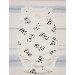 Бебешко боди потник в бяло с далматинци Бебешко боди потник в бяло с далматинци