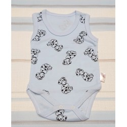 Светло синьо боди потник на далматинци Светло синьо боди потник на далматинци