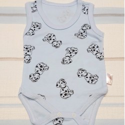 Светло синьо боди потник на далматинци Светло синьо боди потник на далматинци