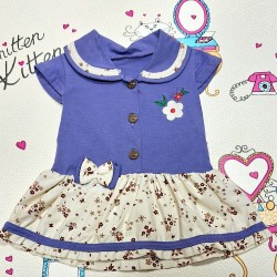 Бебешка лятна рокля с якичка в лилаво и цветя Бебешка лятна рокля с якичка в лилаво и цветя