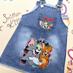 Детски дънков сукман с Том и Джери