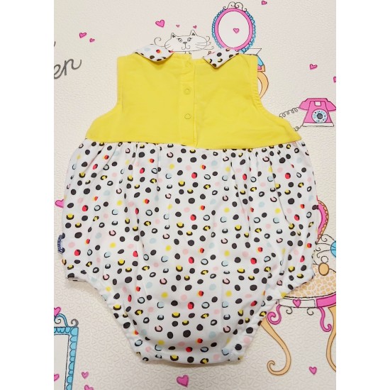 Бебешко боди без ръкав в жълто ,,Корали Бебешко боди без ръкав в жълто ,,Корали