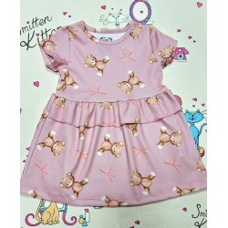 Лятна розова детска рокля с мечета