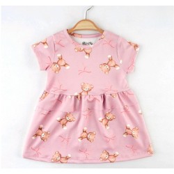 Лятна розова детска рокля с мечета Лятна розова детска рокля с мечета