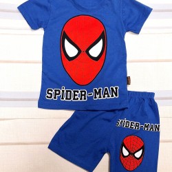 Детски летен комплект в синьо със Спайдърмен Детски летен комплект в синьо със Спайдърмен