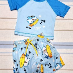 Детски бански от 2 части в синьо с акули Детски бански от 2 части в синьо с акули