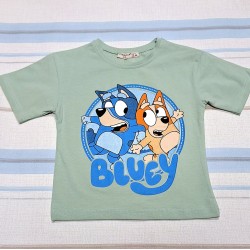 Детска тениска в зелено с Блуи и Бинго