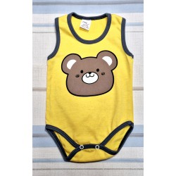 Бебешко боди потник в жълто ,,Мечо Бебешко боди потник в жълто ,,Мечо