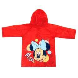 Детски дъждобран в червено с качулка с Мини  Маус