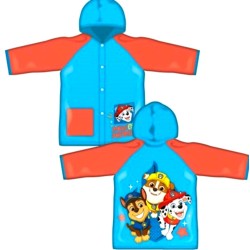 Детски дъждобран с качулка в синьо с кучетата от Пес Патрул