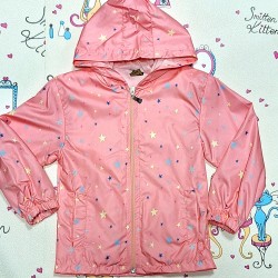 Детско пролетно лятно яке ветровка в розов корал Звездички Детско пролетно лятно яке ветровка в розов корал Звездички