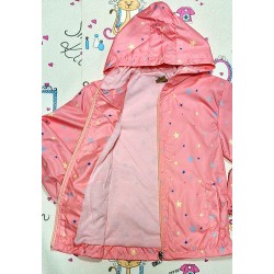 Детско пролетно лятно яке ветровка в розов корал Звездички Детско пролетно лятно яке ветровка в розов корал Звездички