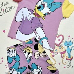 Детски летен комплект в лилаво с Мини Маус и Дейзи Дък