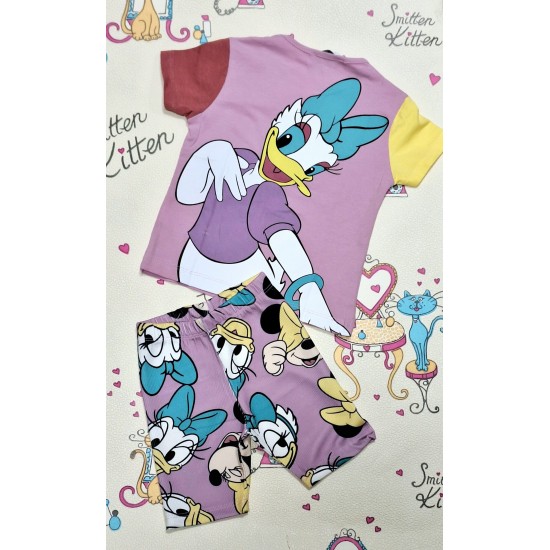 Детски летен комплект в лилаво с Мини Маус и Дейзи Дък