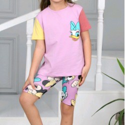 Детски летен комплект в лилаво с Мини Маус и Дейзи Дък