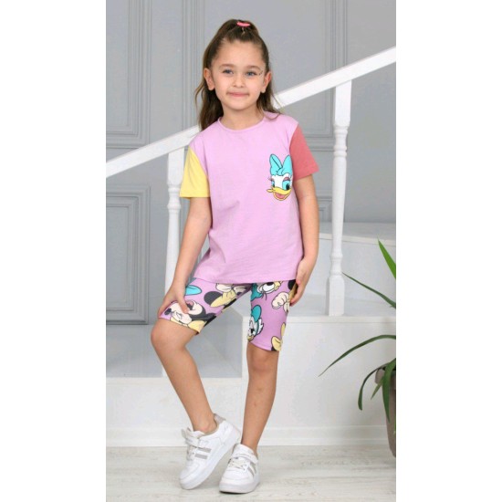Детски летен комплект в лилаво с Мини Маус и Дейзи Дък