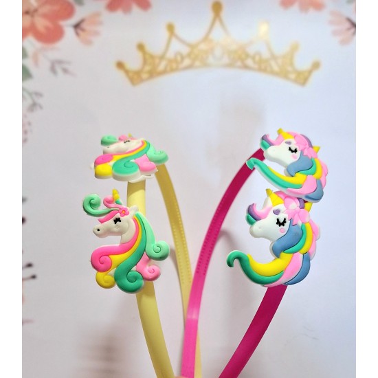 Комплект от 2 диадеми с Еднорог в жълто и цикламено Комплект от 2 диадеми с Еднорог в жълто и цикламено