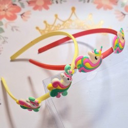 Комплект от 2 диадеми с Еднорог в жълто и корал Комплект от 2 диадеми с Еднорог в жълто и корал