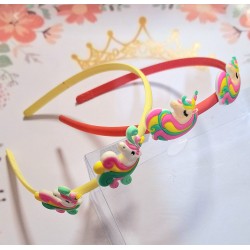 Комплект от 2 диадеми с Еднорог в жълто и корал Комплект от 2 диадеми с Еднорог в жълто и корал