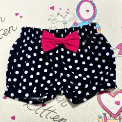 Детски къси трикотажни панталони в тъмносиньо на бели точки Детски къси трикотажни панталони в тъмносиньо на бели точки