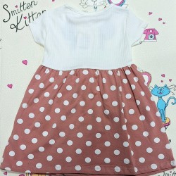 Детска лятна рокля на точки с Мини Маус