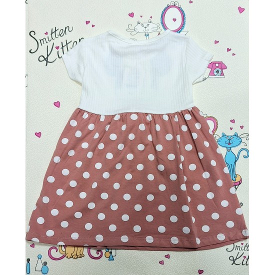 Детска лятна рокля на точки с Мини Маус