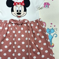 Детска лятна рокля на точки с Мини Маус