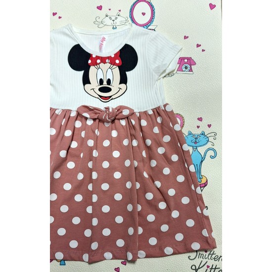 Детска лятна рокля на точки с Мини Маус