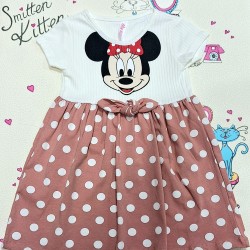 Детска лятна рокля на точки с Мини Маус