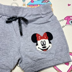 Детски памучни къси панталони в сиво с Мини