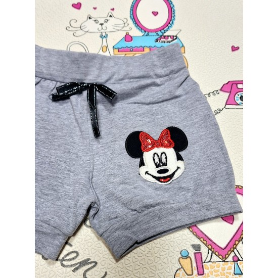 Детски памучни къси панталони в сиво с Мини