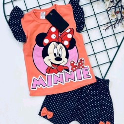 Детски летен комплект с къси панталони на точки с Мини Маус