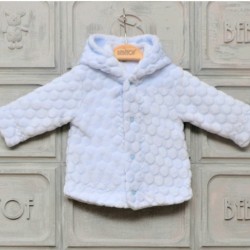 Пухкаво бебешко яке в светло синьо с качулка Пухкаво бебешко яке в светло синьо с качулка