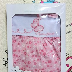 Луксозна италианска боди рокля с презрамки в бяло и розово в кутия