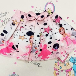 Детска пола с Елза и Ана в розово и бяло