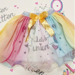 Детска пола от разноцветен тюл с Еднорог Детска пола от разноцветен тюл с Еднорог
